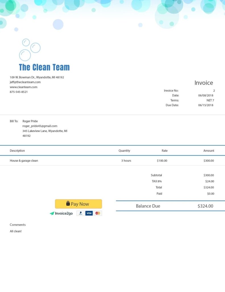 برامج الفواتير- Invoice2go